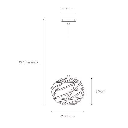 Lucide 21415/25/31 - Lustr na lanku MALUNGA 1xE27/60W/230V
