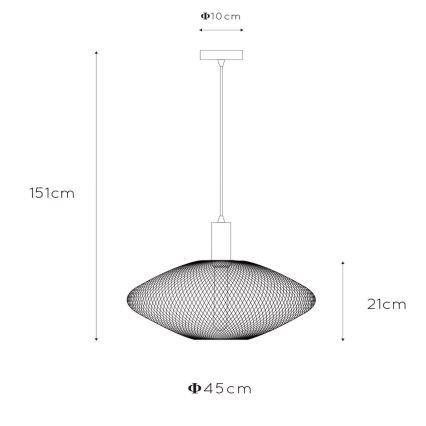 Lucide 21423/45/30 - Lustr na lanku MESH 1xE27/40W/230V