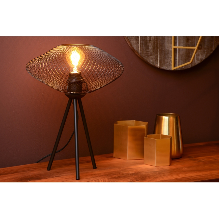 Lucide 21523/01/30 - Stolní lampa MESH 1xE27/40W/230V černá