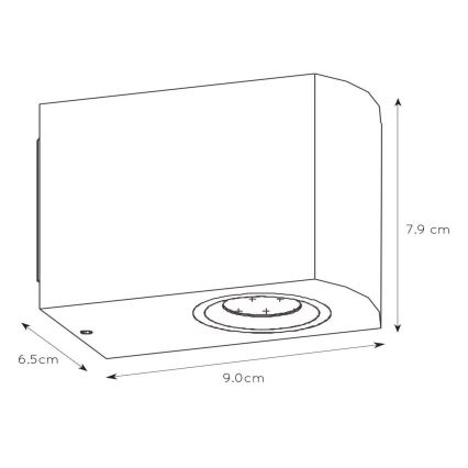 Lucide 22861/05/30 - LED Stmívatelné venkovní nástěnné svítidlo ZORA 1xGU10/5W/230V IP44