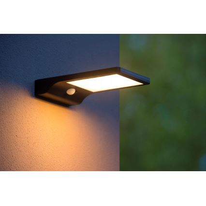 Lucide 22862/04/30 - LED Solární nástěnné svítidlo se senzorem BASIC LED/3W/1,2V IP44