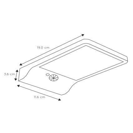 Lucide 22862/04/30 - LED Solární nástěnné svítidlo se senzorem BASIC LED/3W/1,2V IP44