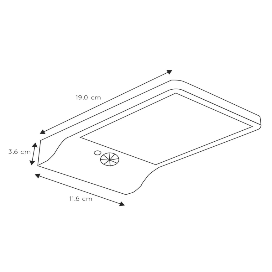 Lucide 22862/04/30 - LED Solární nástěnné svítidlo se senzorem BASIC LED/3W/1,2V IP44