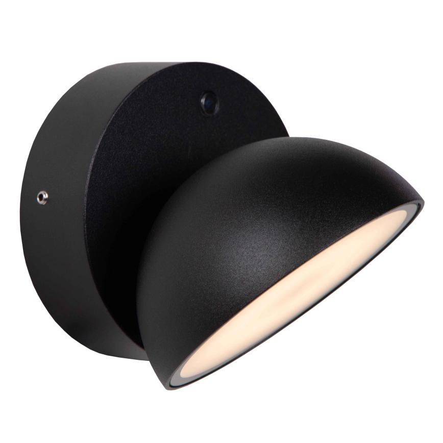 Lucide 22865/12/30 - LED Venkovní nástěnné svítidlo se soumrakovým senzorem FINN LED/12W/230V IP54 černá