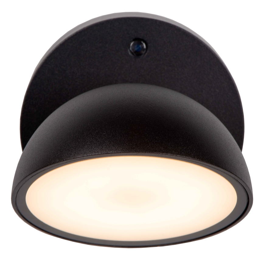 Lucide 22865/12/30 - LED Venkovní nástěnné svítidlo se soumrakovým senzorem FINN LED/12W/230V IP54 černá