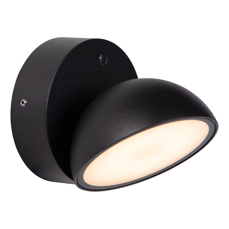 Lucide 22865/12/30 - LED Venkovní nástěnné svítidlo se soumrakovým senzorem FINN LED/12W/230V IP54 černá