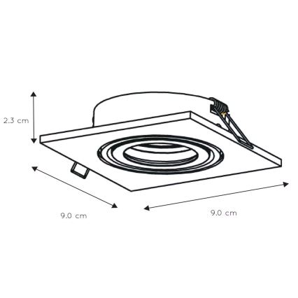 Lucide 22955/01/12 - Podhledové svítidlo TUBE 1xGU10/50W/230V matný chrom