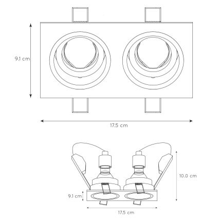 Lucide 22959/02/30 - Podhledové svítidlo EMBED 2xGU10/50W/230V černá