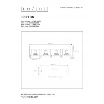 Lucide 22969/48/31 - LED Stmívatelné bodové svítidlo GRIFFON 4xGU10/12W/230V