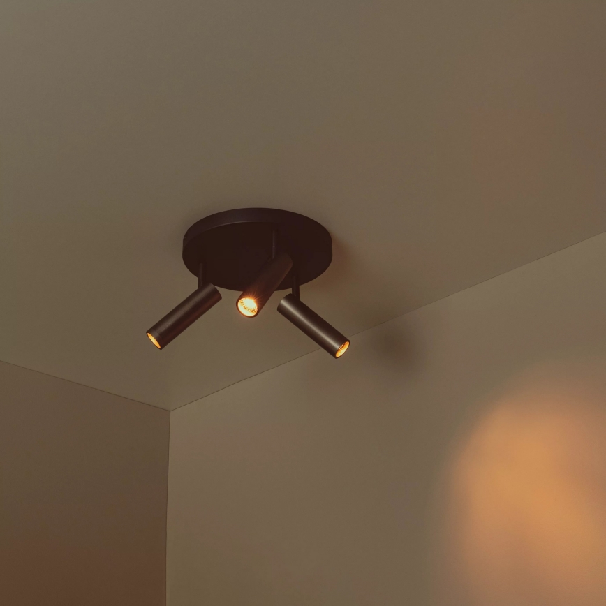 Lucide 22974/13/15 - Bodové svítidlo GRADO 3xGU10/12W/230V hnědá/černá