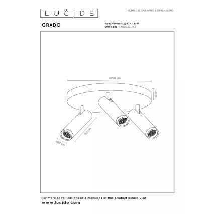 Lucide 22974/13/41 - Bodové svítidlo GRADO 3xGU10/12W/230V béžová