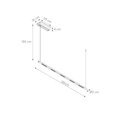 Lucide 23451/30/30 - LED Stmívatelný lustr se senzorem IZAK 4xLED/30W/230V CRI 90