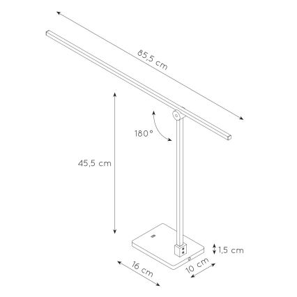 Lucide 23650/12/30 - LED Stmívatelná stolní lampa se senzorem AGENA LED/12W/230V 2700K