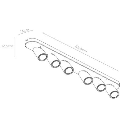 Lucide 23954/31/30 - LED Stmívatelné bodové svítidlo XYRUS 6xGU10/5W/230V