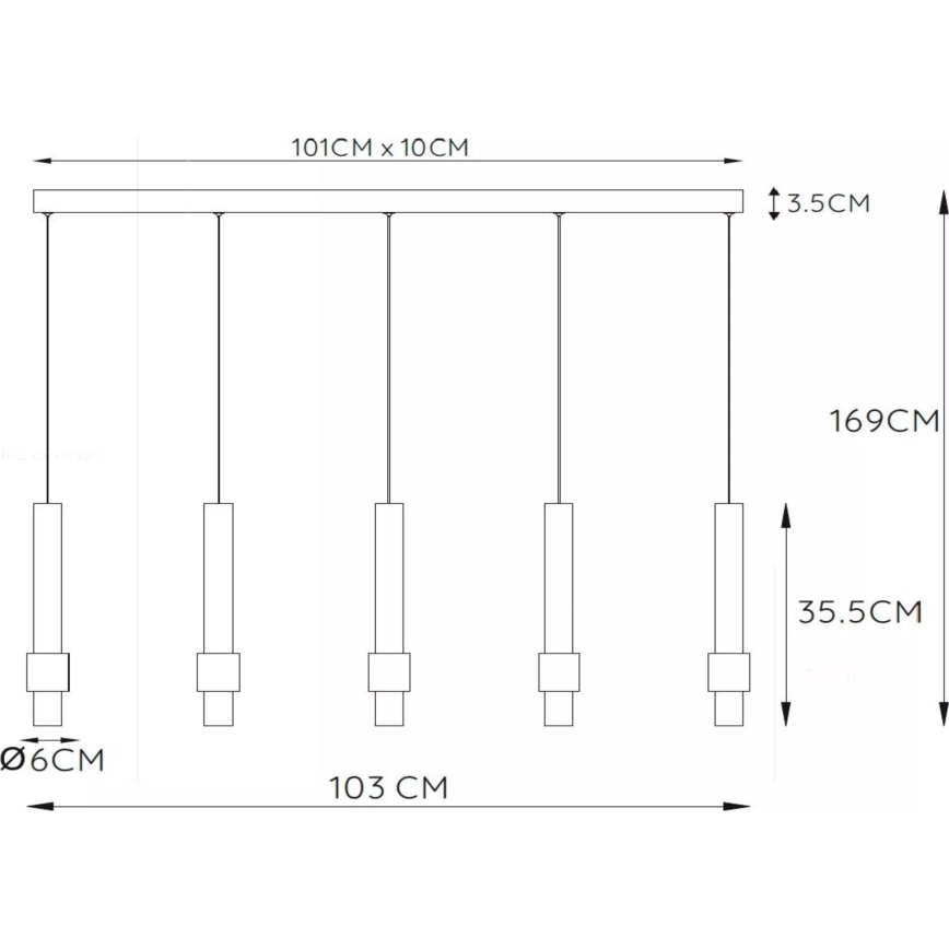 Lucide 24402/30/96 - LED Stmívatelný lustr na lanku MARGARY 5xLED/4,2W/230V mosaz