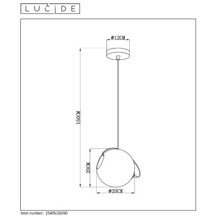 Lucide 25405/20/65 - Lustr na lanku JAZZLYNN 1xE27/60W/230V pr. 20 cm