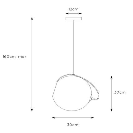 Lucide 25405/30/65 - Lustr na lanku JAZZLYNN 1xE27/60W/230V pr. 30 cm