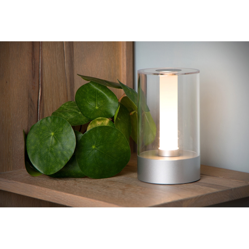 Lucide 26501/03/12 - LED Stmívatelná dotyková stolní lampa TRIBUN LED/3W/1800mAh stříbrná