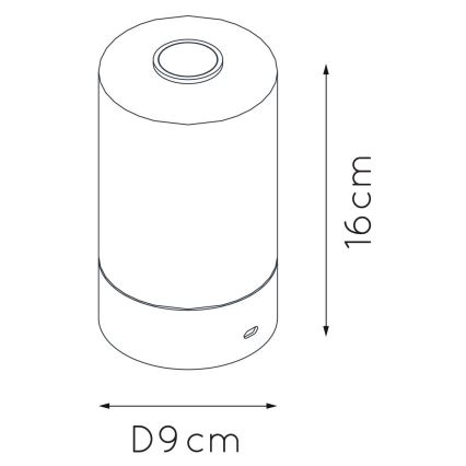 Lucide 26501/03/30 - LED Stmívatelná dotyková stolní lampa TRIBUN LED/3W/1800mAh černá