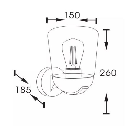 Lucide 27837/01/30 - Venkovní nástěnná lampa TULSA 1xE27/40W/230V IP44 černá