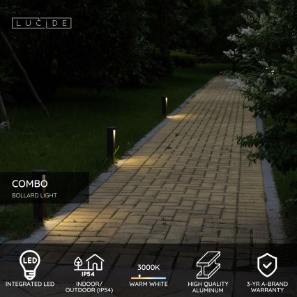 Lucide 27874/25/30 - LED Venkovní lampa COMBO LED/9W/230V 25 cm IP54