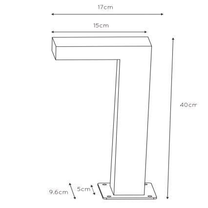 Lucide 28851/40/30 - LED Venkovní lampa TEXAS LED/8W/230V černá 40 cm IP54