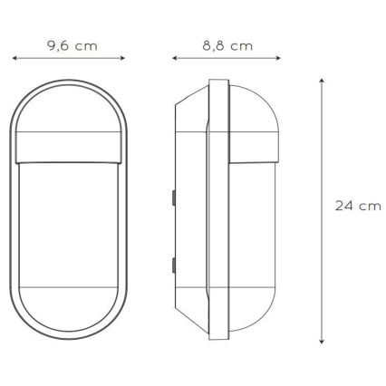 Lucide 29897/01/31 - Venkovní nástěnné svítidlo CAPSULE 1xE27/15W/230V IP54