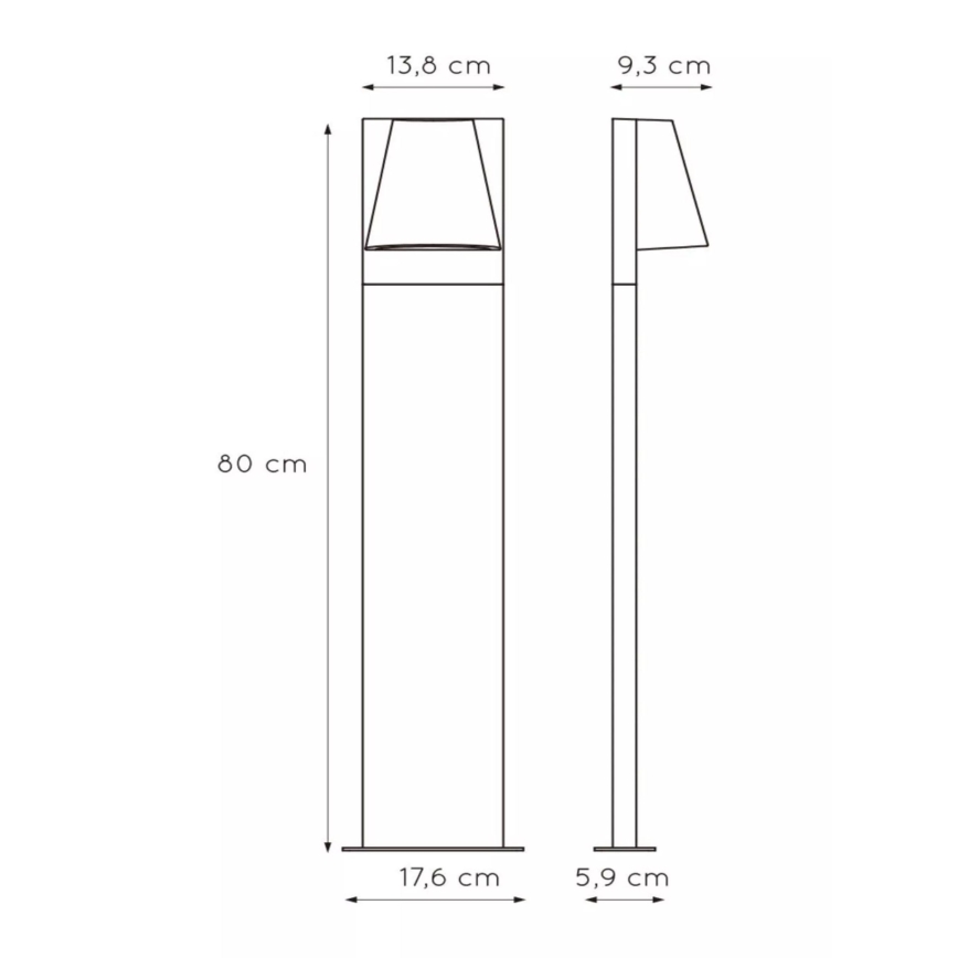 Lucide 29898/80/29 - Venkovní lampa LIAM 1xGU10/35W/230V IP44 80 cm antracit