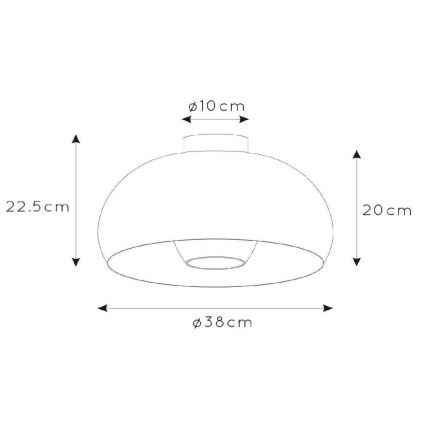Lucide 30186/38/30 - Stropní svítidlo SHARAN 1xE27/60W/230V pr. 38 cm černá