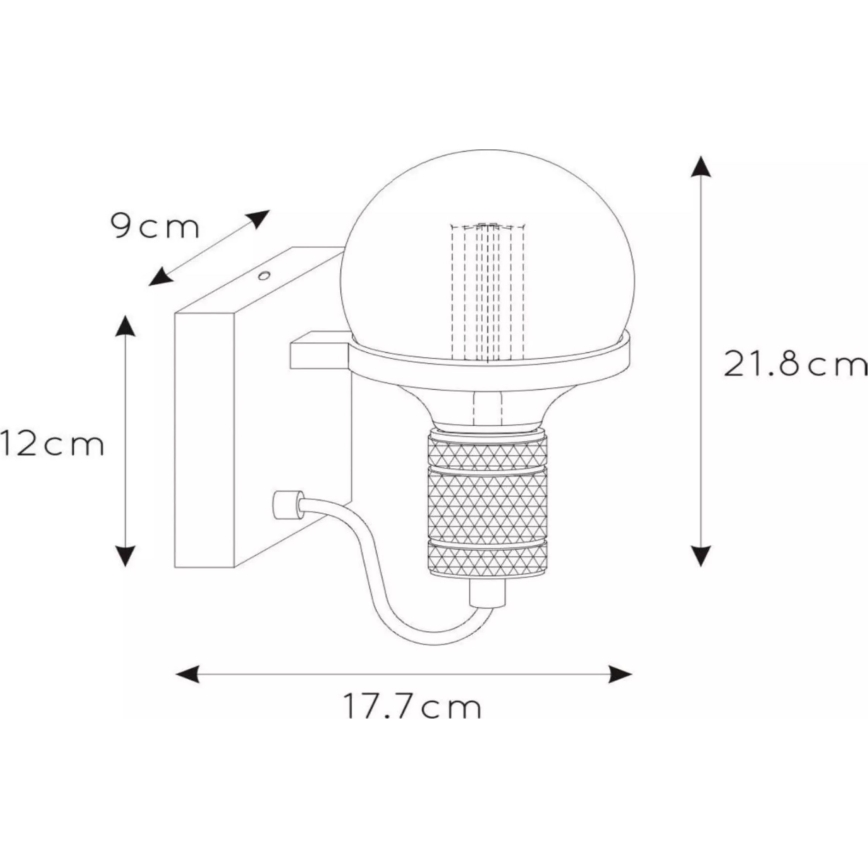 Lucide 30271/01/30 - Nástěnná lampa OTTELIEN 1xE27/60W/230V černá