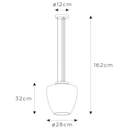 Lucide 30473/28/62 - Lustr na lanku FLORIEN 1xE27/60W/230V zlatá