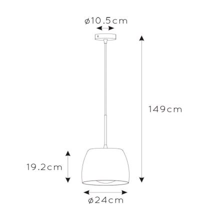 Lucide 30488/01/30 - Lustr na lanku NOLAN 1xE27/60W/230V černá