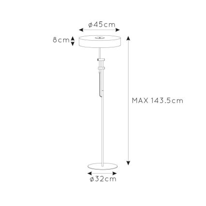 Lucide 30770/02/02 - Stojací lampa GIADA 2xE27/60W/230V