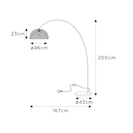 Lucide 30773/01/30 - Stojací lampa MESH 1xE27/60W/230V