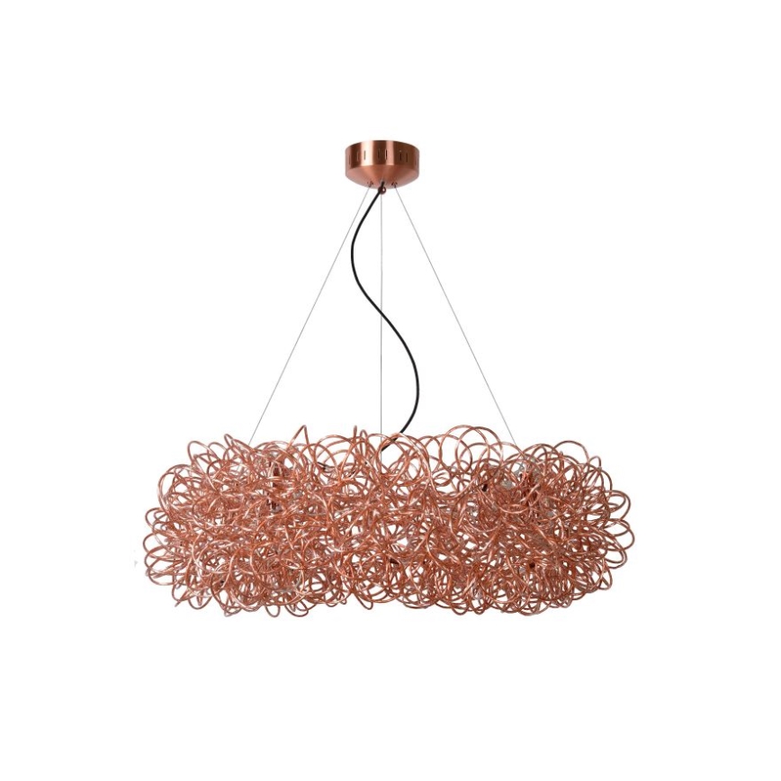 Lucide 31476/56/17 - LED závěsné svítidlo GALILEO 14xG9/4W/230V měděné 93 cm