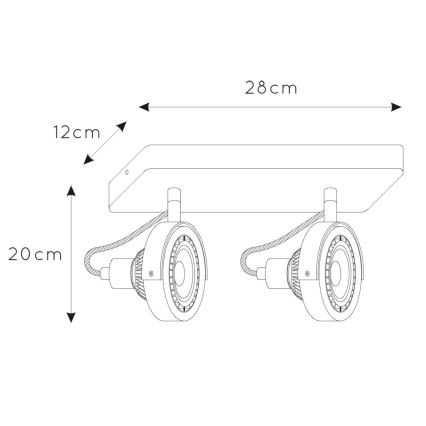 Lucide 31931/24/31 - LED Stmívatelné bodové svítidlo TALA 2xGU10/12W/230V bílá