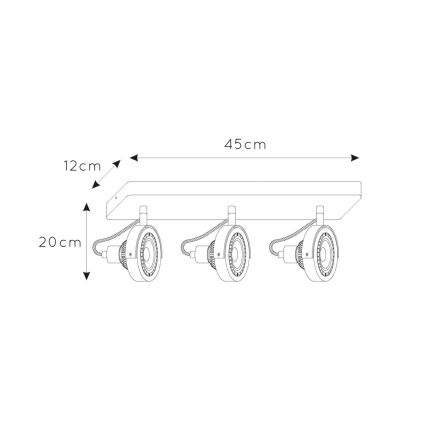 Lucide 31931/36/30 - LED Stmívatelné bodové svítidlo TALA 3xGU10/12W/230V černá