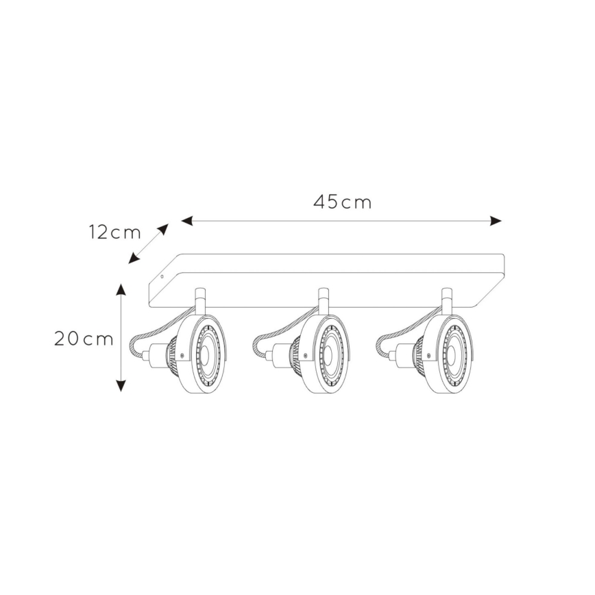 Lucide 31931/36/30 - LED Stmívatelné bodové svítidlo TALA 3xGU10/12W/230V černá