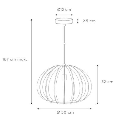 Lucide 34424/50/76 - Závěsné svítidlo BOUNDE 1xE27/60W/230V béžové 50 cm