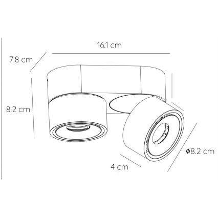 Lucide 35911/16/30 - LED Stmívatelné bodové svítidlo YUMIKO 2xLED/8W/230V černá