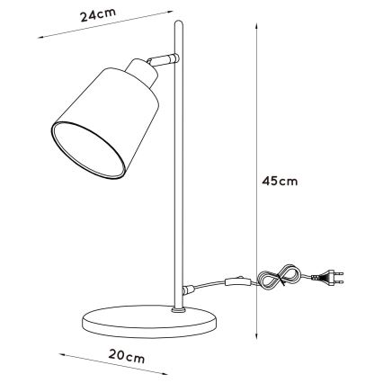 Lucide 39722 - Stolní lampa PIPPA 1xE27/50W/230V
