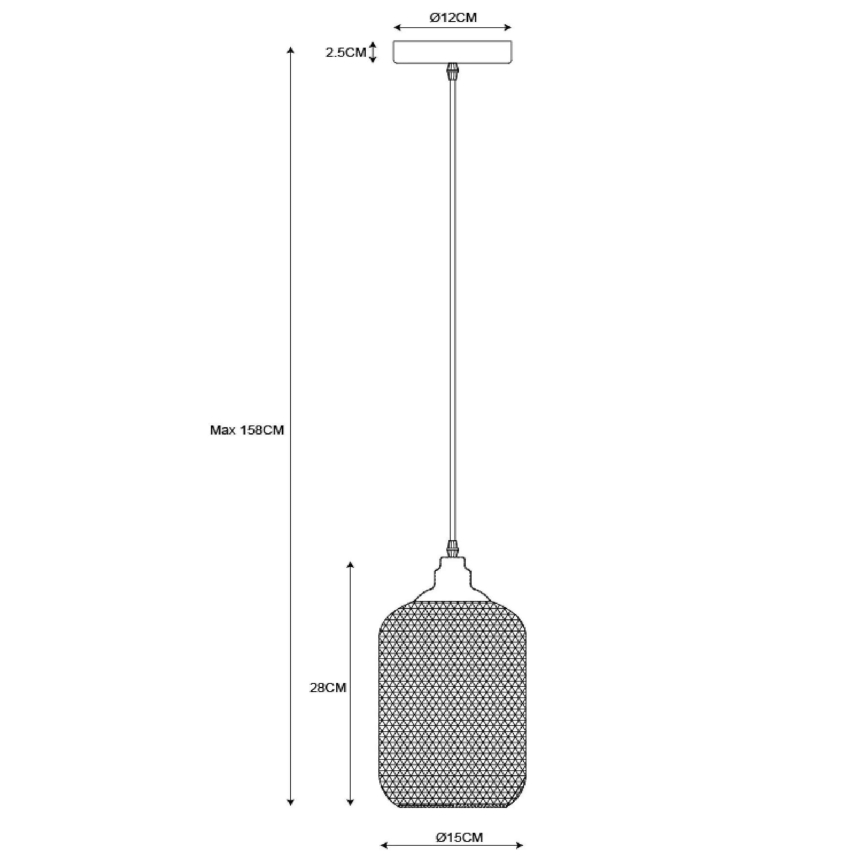 Lucide 43404/15/30 - Závěsné svítidlo MESH 1xE27/60W/230V
