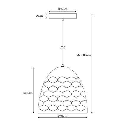 Lucide 43408/24/31 - Lustr na lanku GALLA 1xE27/60W/230V bílá