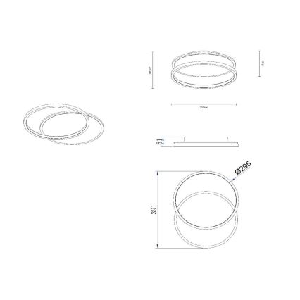 Lucide 44112/24/30 - LED Stmívatelné stropní svítidlo AXELLE LED/24W/230V černá