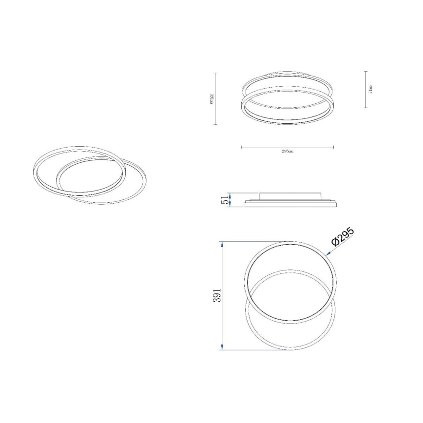 Lucide 44112/24/30 - LED Stmívatelné stropní svítidlo AXELLE LED/24W/230V černá