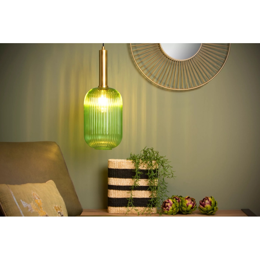 Lucide 45386/20/33 - Lustr na lanku MALOTO 1xE27/40W/230V pr. 20 cm zelená