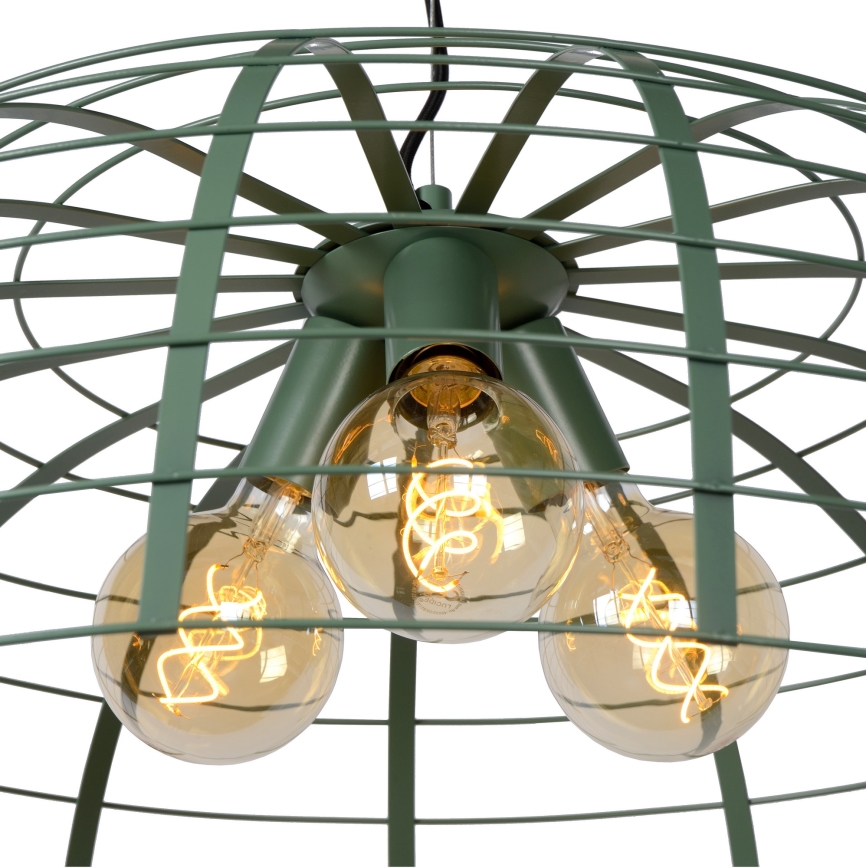 Lucide 45449/76/37 - Lustr na lanku ELODIE 3xE27/40W/230V tyrkysová