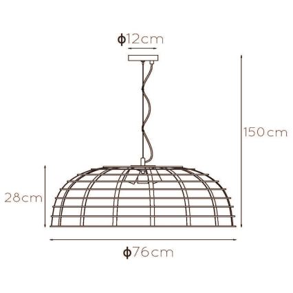 Lucide 45449/76/37 - Lustr na lanku ELODIE 3xE27/40W/230V tyrkysová