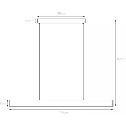 Lucide 45455/36/30 - LED Stmívatelný lustr na lanku RAYA LED/36W/230V 119 cm černá