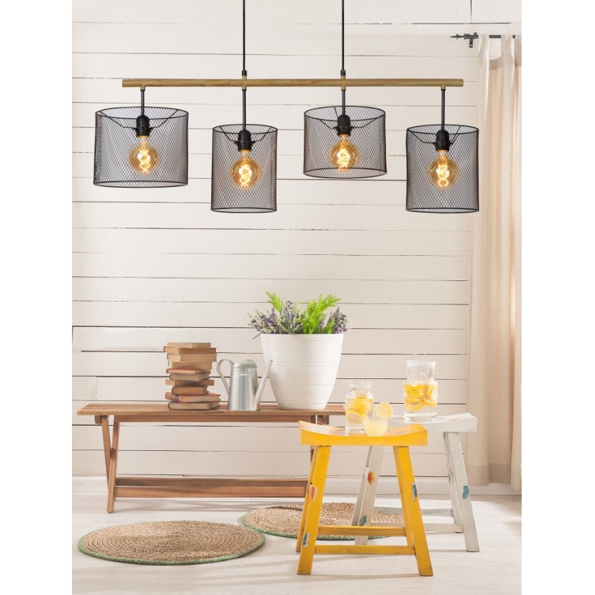 Lucide 45459/04/30 - Lustr na tyči BASKETT 4xE27/60W/230V